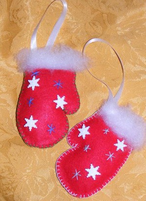 Photo of felt mittens.