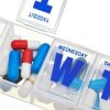 Closeup of Pills in Weekly Medication Organizer