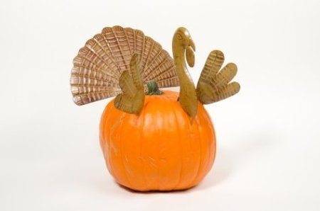 Homemade Thanksgiving Pumpkin Turkey Centerpiece