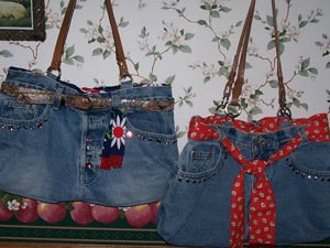 Two cute jeans purses.