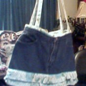 Ruffled Jean Purse