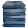 Crafts Using Old Jeans, Stack of jeans to use for crafts.
