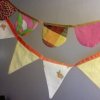 Decorative cloth banners.