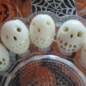 Photo of skull deviled eggs.