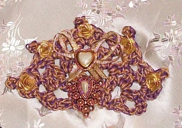 Golden Crocheted Barrette 2