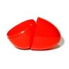 Red plastic egg for Silly Putty. Removing Silly Putty stains from clothing and fabric.