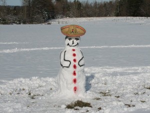 White Christmas Sombrero Snowman