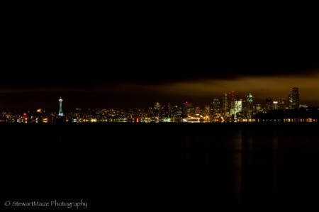 Seattle at Night as Viewed from Across Puget Sound