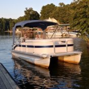 Cleaning a Pontoon Boat