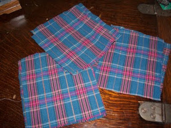 Several of the cut squares.