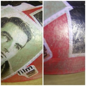 Give the outside of the bowl a wash with the old gold-colored acrylic paint.