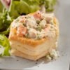 Chicken a la King in puff pastry shell