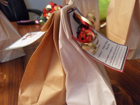 Finished soup and bread mix bags.
