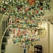 Beautifully Decorated Upside Down Christmas Tree