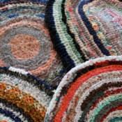Photo of round rag rugs.