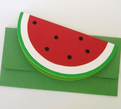 Photo of a completed watermelon card.