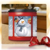 decorated coffee container