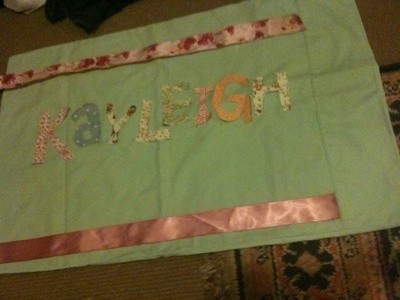 Photo of personalized homemade pillowcases.