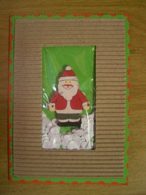 Glue the frame to the front of the card.