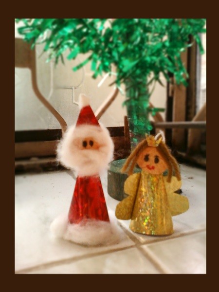 Santa and Angel Ornament Finished