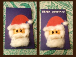 Santa Christmas Card Step 5 - Adding eyes.
