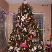Rotating Christmas tree Decorated with Ornaments