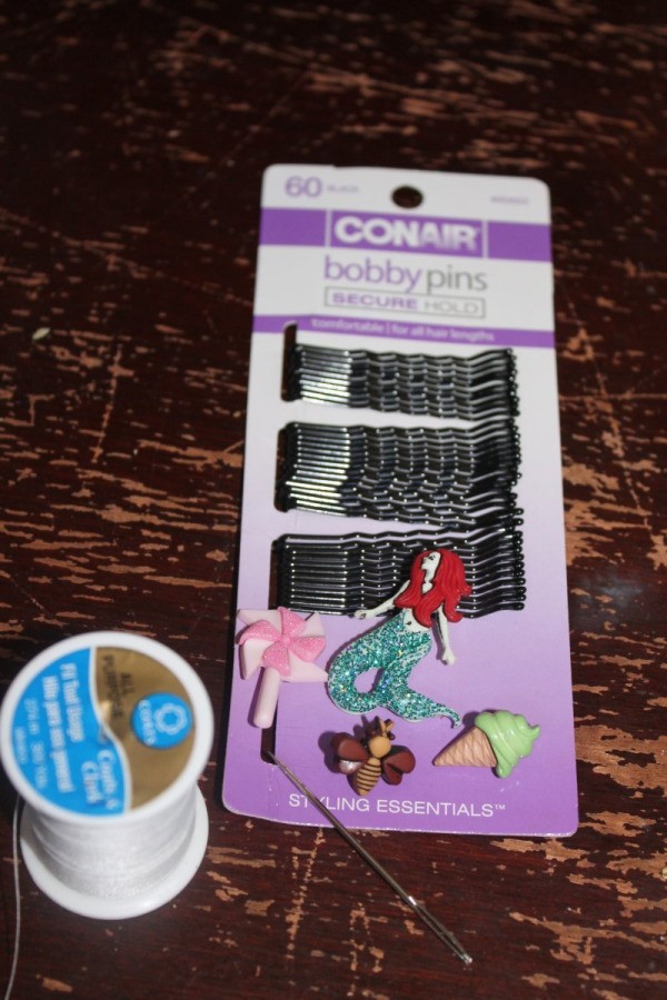 Button bobbypin supplies. rotated photo