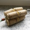 Second photo of a wine cork key ring.