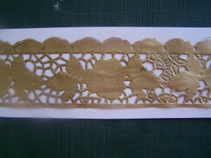 Strips of tray liner glued to cardboard.