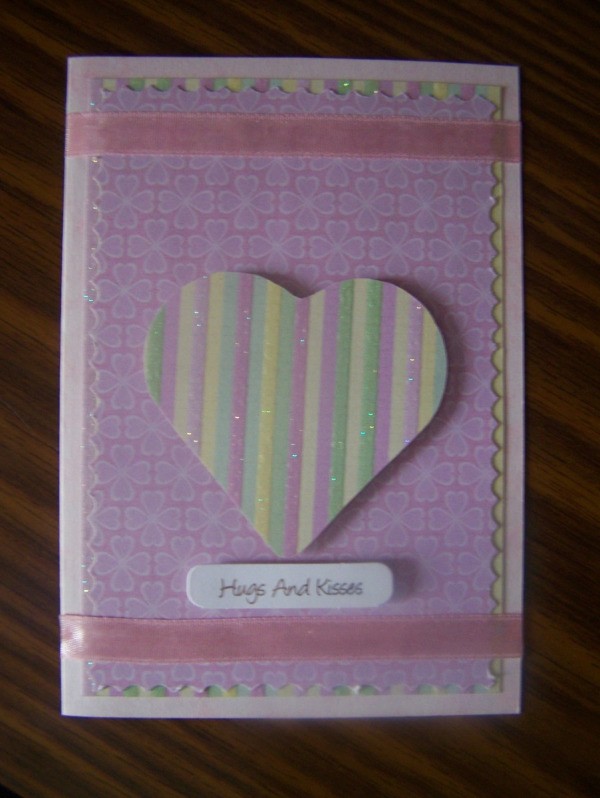Hugs and Kisses Valentines Card Step 7