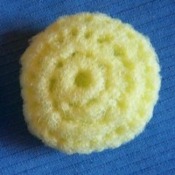 Making Crochet Nylon Net Scrubbies, Crochet nylon net scrubber.