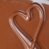 A heart drawn in chocolate.