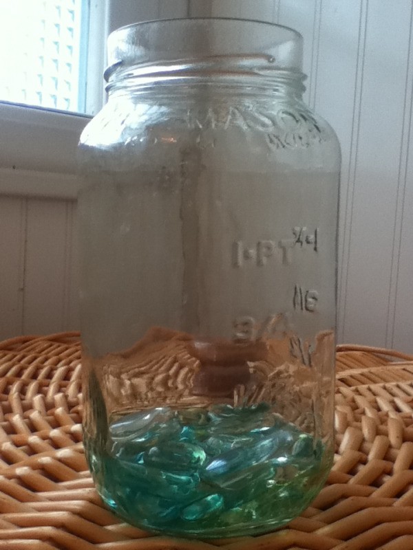 Marbles in a clean mason jar.