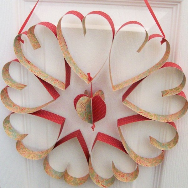 Wreath hanging on door.