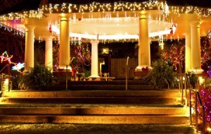 Lighted gazebo at Shore Acres.