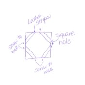 A drawing showing how to repair a hole in drywall.