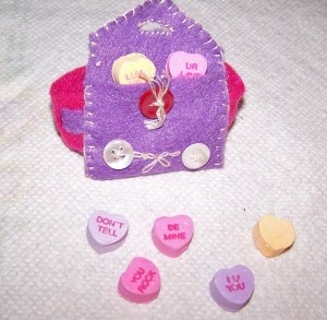 Pink and Purple Valentine wrist band