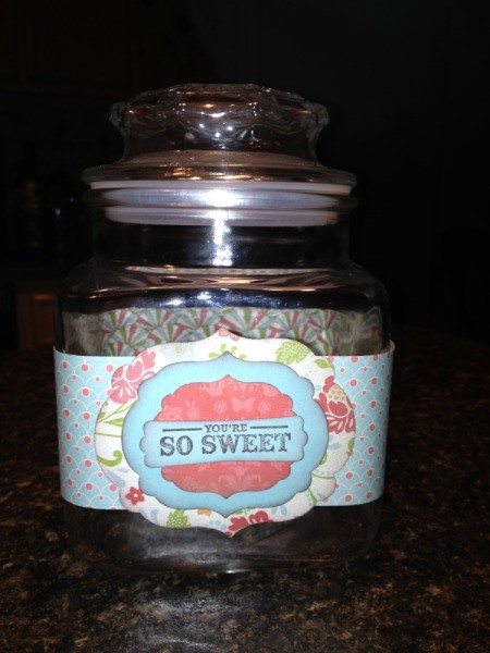 Decorated Candy Jar with the words "So Sweet"