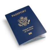 Applying for a Passport, US Passport on White Background