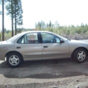 A car on a road trip cross country.