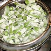 Frozen Green Beans in a pot