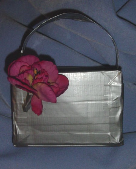 Finished Duct Tape Purse with a flower
