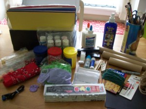 "Let's Make Something Together" Craft Box full of craft supplies