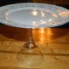 "Vintage" Cake Platter made from a china plate and stemware.
