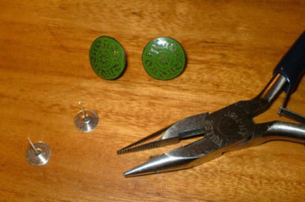Earring backs to attach to buttons.