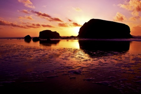 Scenery: Setting Sun (Bandon, OR)