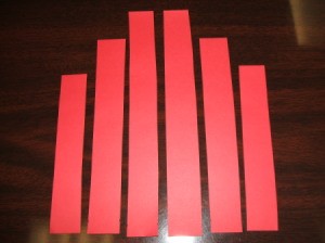 Red paper strips.