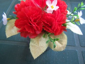 Added artificial leaves and flowers.