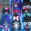 Long wild haired puppets.