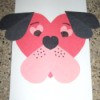 Compleded puppy Valentine card.
